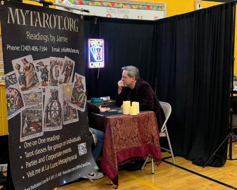 Tarot reading table setup